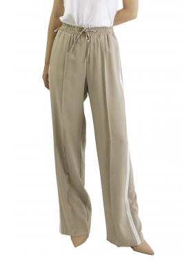 Pantalone in viscosa con coulisse e banda laterale  Options 
